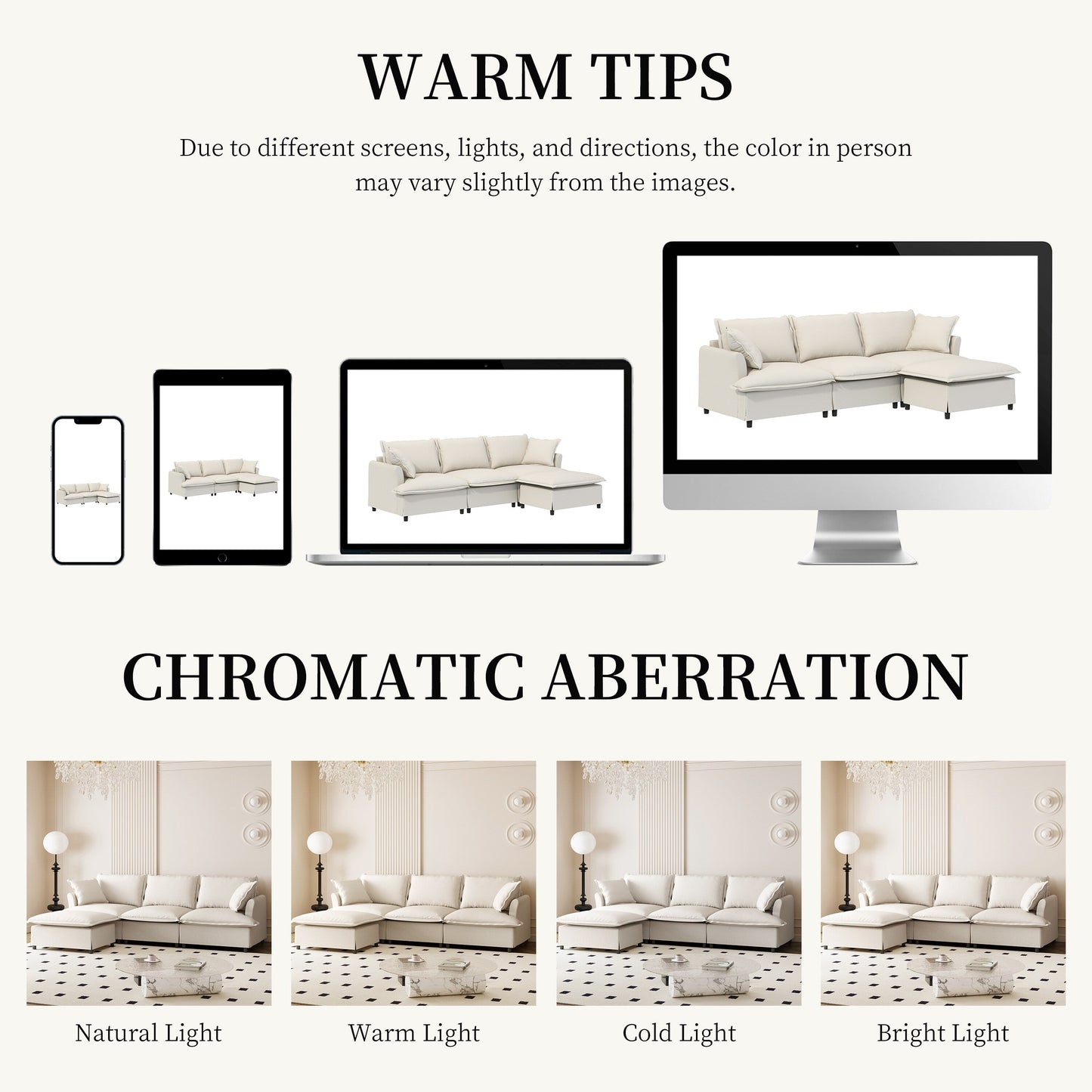 Canapé sectionnel en chenille avec pouf, ensemble de canapés nuage en forme de L avec coussins décoratifs, combinaison libre, 4 places modulaires rembourrées
