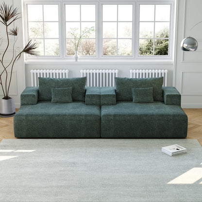 Canapé-lit simple en chenille avec coussin de dossier