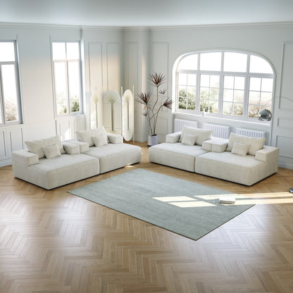 Canapé-lit simple en chenille avec coussin de dossier