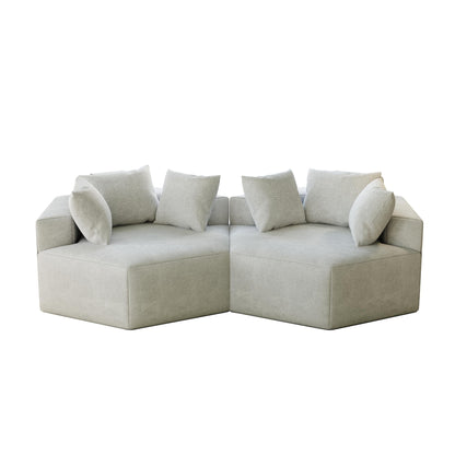 Canapé-lit simple en chenille avec coussin de dossier