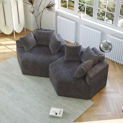 Canapé-lit simple en chenille avec coussin de dossier