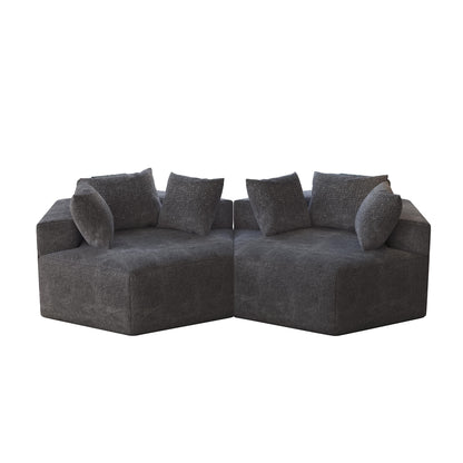 Canapé-lit simple en chenille avec coussin de dossier