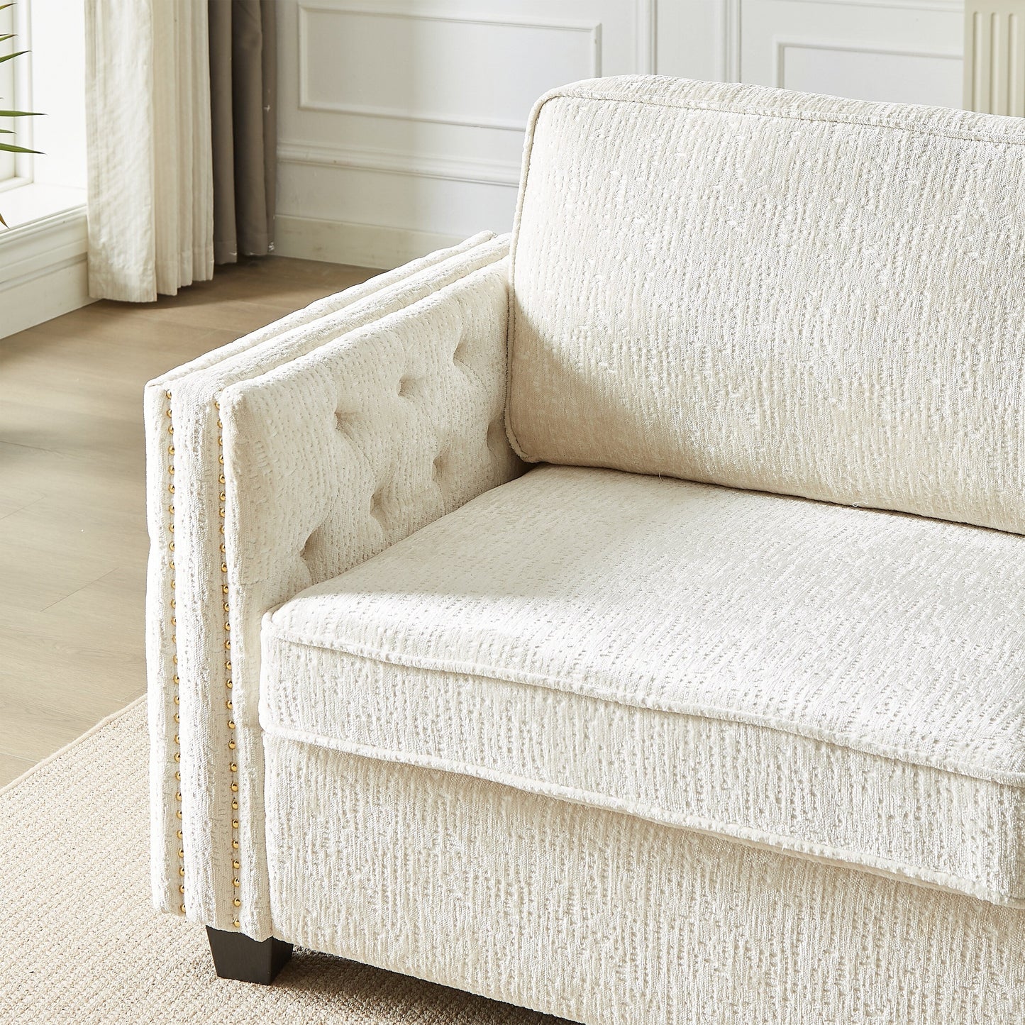 Canapé-lit en chenille avec matelas en mousse à mémoire de forme