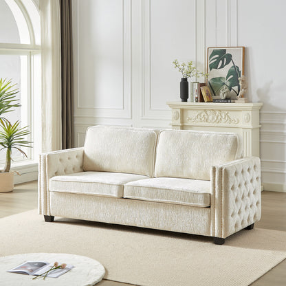 Canapé-lit en chenille avec matelas en mousse à mémoire de forme