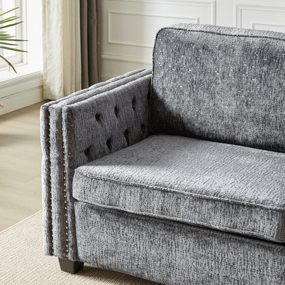 Canapé-lit en chenille avec matelas en mousse à mémoire de forme