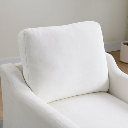 Fauteuil d'appoint pivotant en chenille - Fauteuil de chargement USB/Type-C avec poche pour livre pour salon et chambre