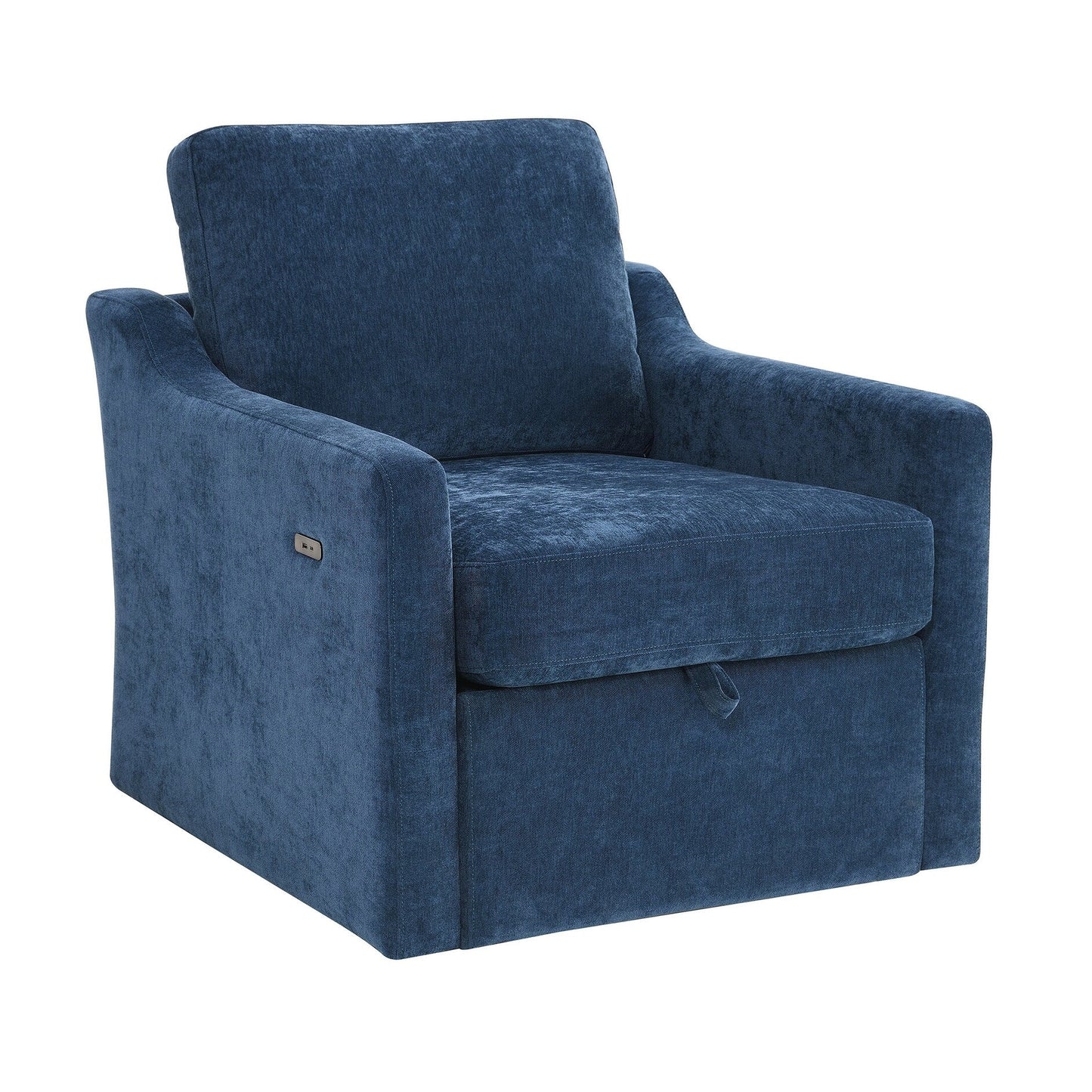 Fauteuil d'appoint pivotant en chenille - Fauteuil de chargement USB/Type-C avec poche pour livre pour salon et chambre