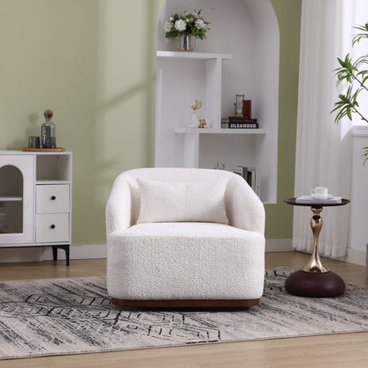 Fauteuil pivotant en chenille avec rotation à 360°, fauteuil d'appoint confortable pour salon, bureau ou salon