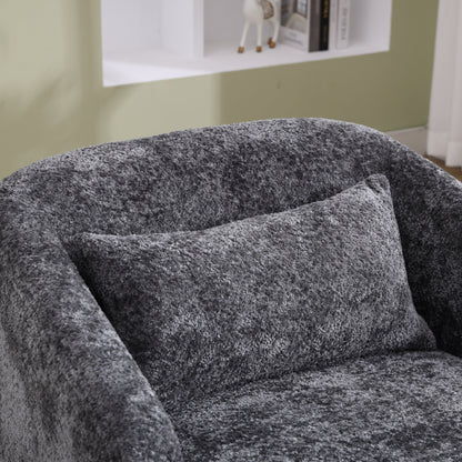 Fauteuil pivotant en chenille avec rotation à 360°, fauteuil d'appoint confortable pour salon, bureau ou salon