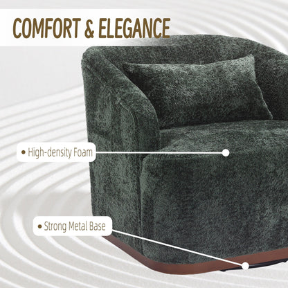 Fauteuil pivotant en chenille avec rotation à 360°, fauteuil d'appoint confortable pour salon, bureau ou salon