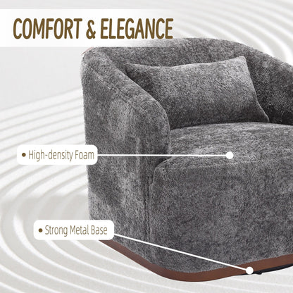 Fauteuil pivotant en chenille avec rotation à 360°, fauteuil d'appoint confortable pour salon, bureau ou salon