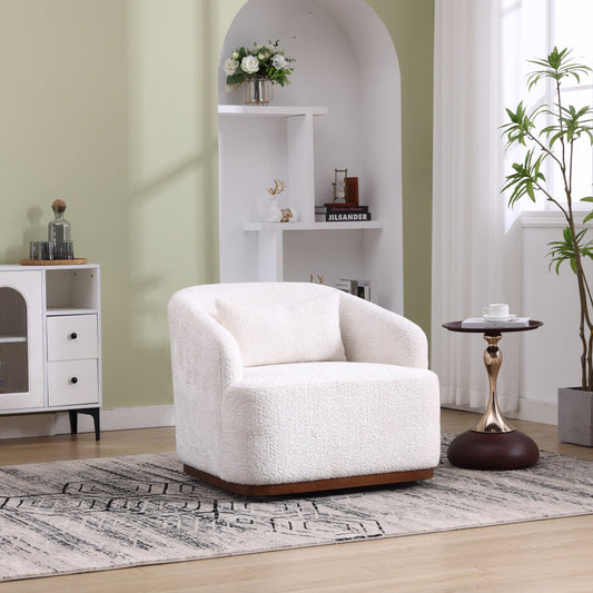 Fauteuil pivotant en chenille avec rotation à 360°, fauteuil d'appoint confortable pour salon, bureau ou salon