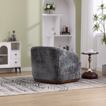 Fauteuil pivotant en chenille avec rotation à 360°, fauteuil d'appoint confortable pour salon, bureau ou salon