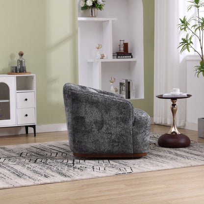 Fauteuil pivotant en chenille avec rotation à 360°, fauteuil d'appoint confortable pour salon, bureau ou salon