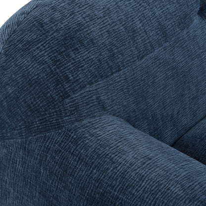 Canapé 3 places rembourré en chenille avec accoudoirs ronds, canapé de salon avec coussin capitonné, canapé futon entièrement en éponge compressée