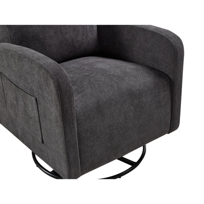 Fauteuil inclinable manuel pivotant à 360° avec coussin épais et poches latérales