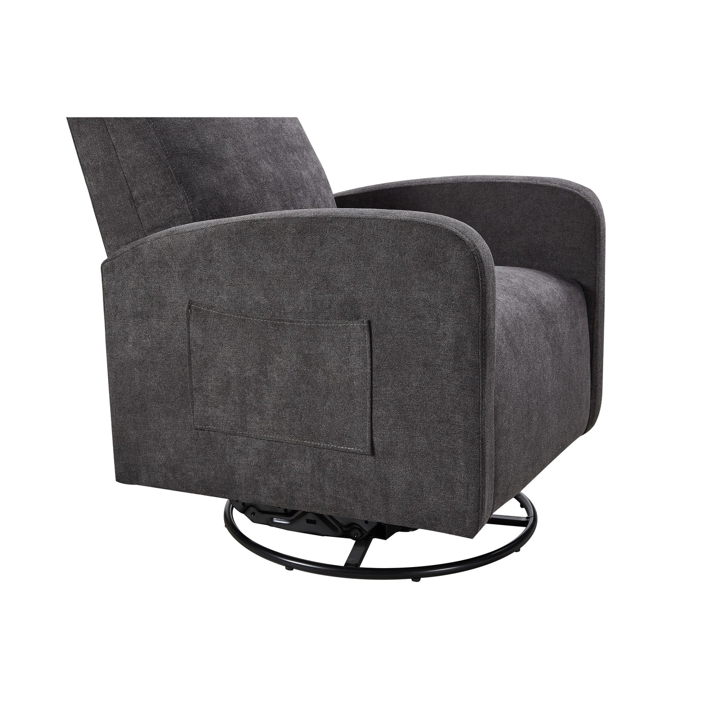 Fauteuil inclinable manuel pivotant à 360° avec coussin épais et poches latérales