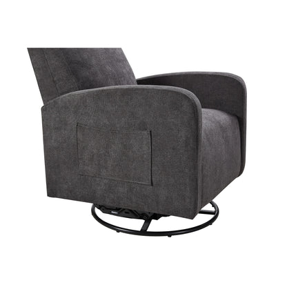 Fauteuil inclinable manuel pivotant à 360° avec coussin épais et poches latérales