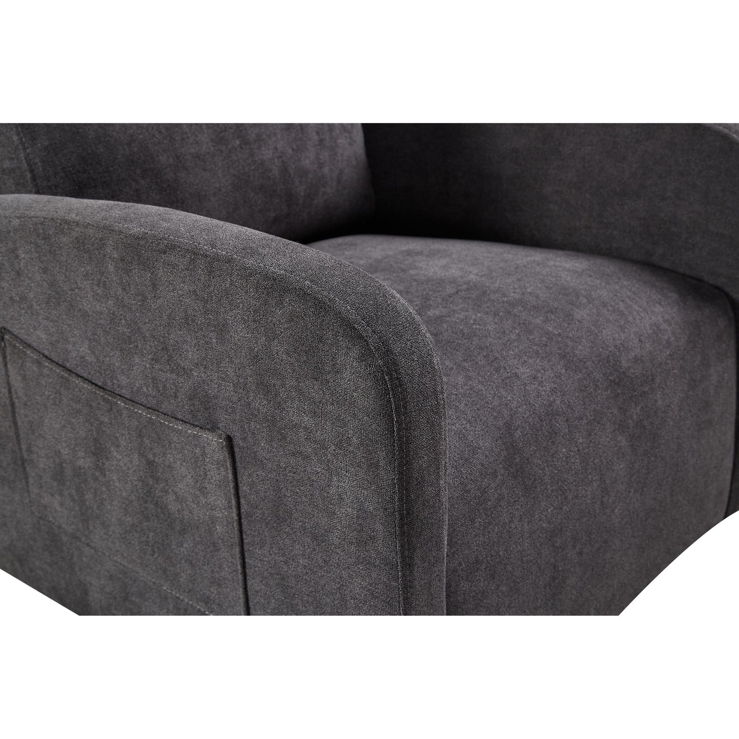 Fauteuil inclinable manuel pivotant à 360° avec coussin épais et poches latérales