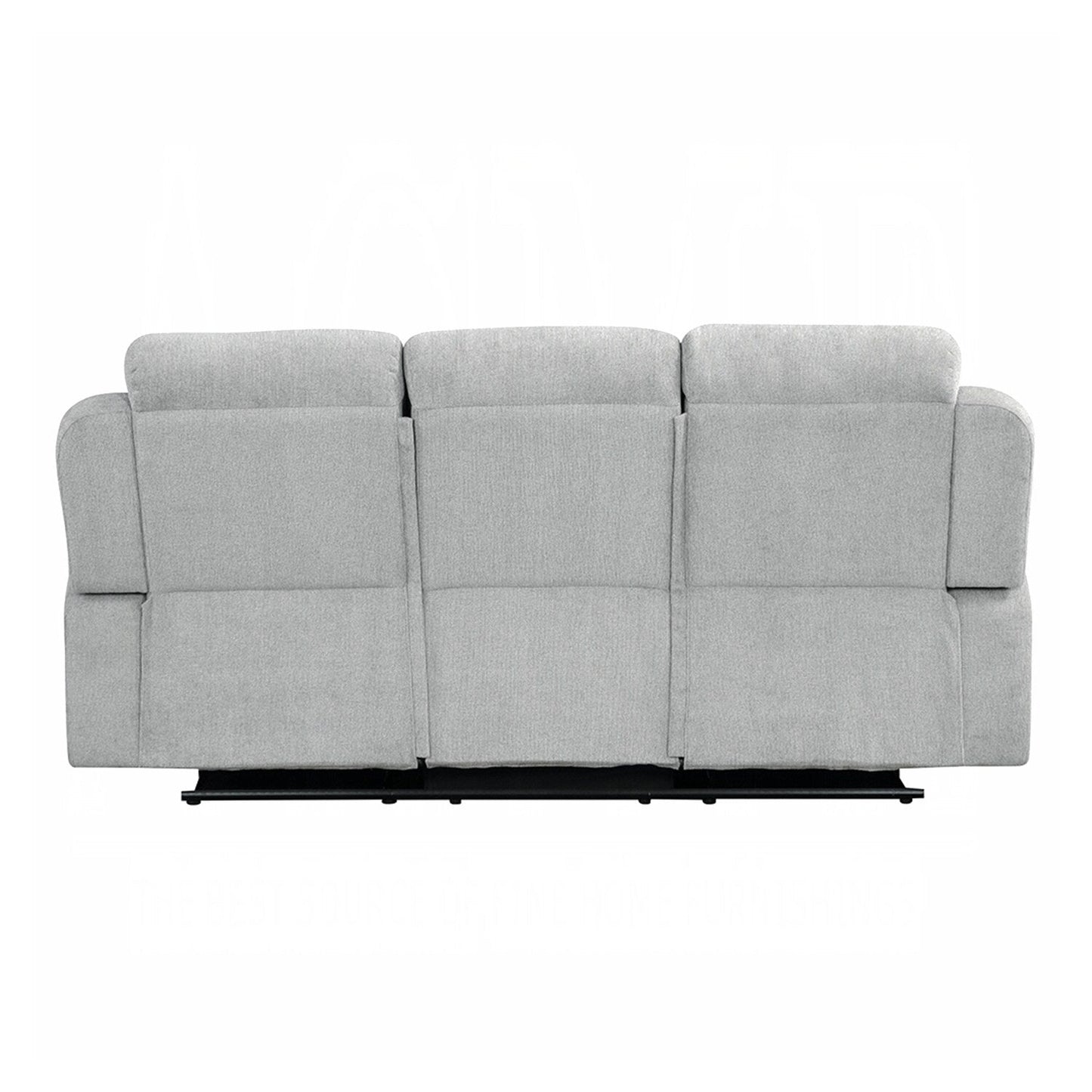 Canapé à mouvement manuel rembourré en chenille avec 2 porte-gobelets, gris clair