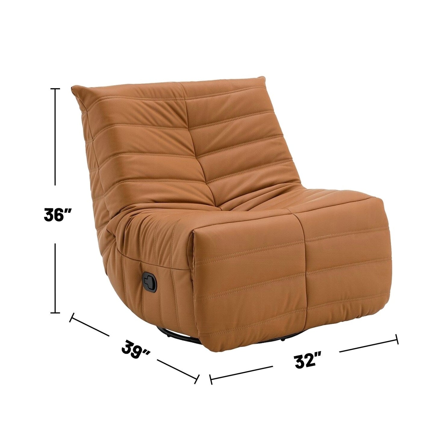 Fauteuil inclinable manuel rembourré en chenille avec pivot