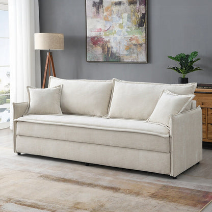 Canapé-lit gigogne en chenille beige