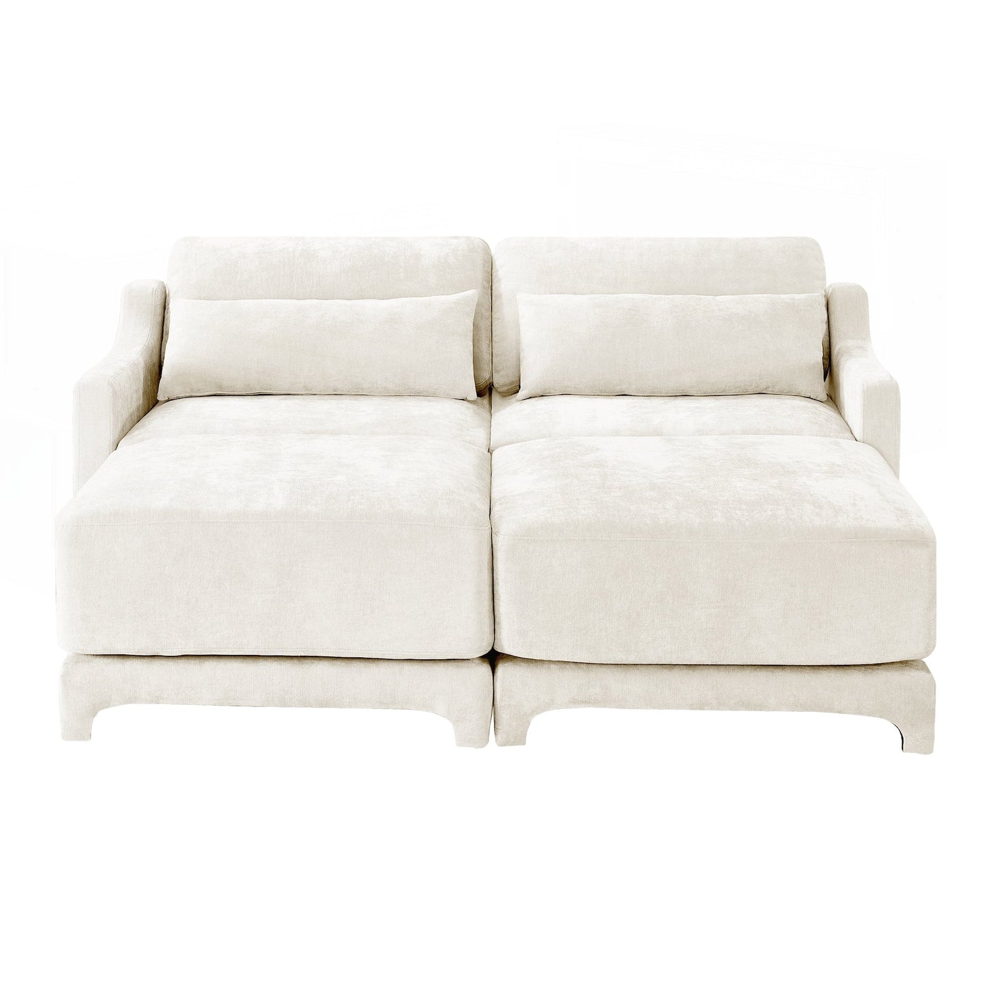 Canapé deux places en tissu chenille