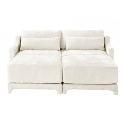 Canapé deux places en tissu chenille