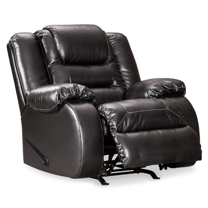 Fauteuil inclinable à bascule manuel Cherie, similicuir noir brillant