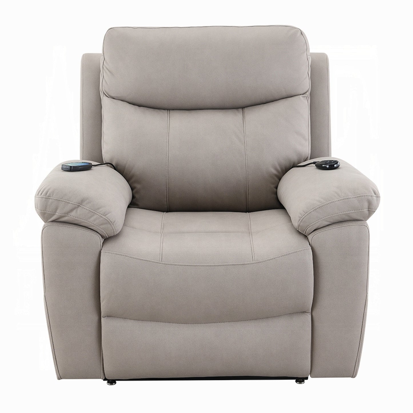 Fauteuil releveur et inclinable Cheru Power Motion avec massage chauffant, gris