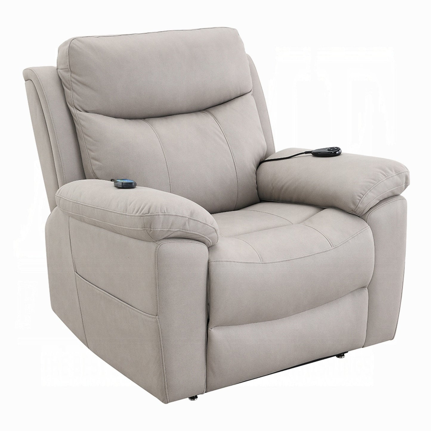 Fauteuil releveur et inclinable Cheru Power Motion avec massage chauffant, gris