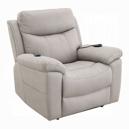 Fauteuil releveur et inclinable Cheru Power Motion avec massage chauffant, gris