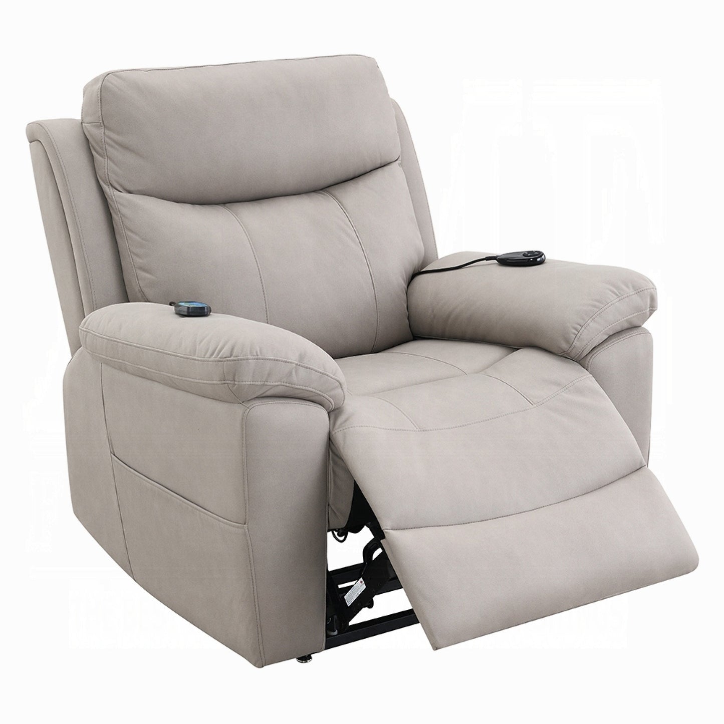 Fauteuil releveur et inclinable Cheru Power Motion avec massage chauffant, gris