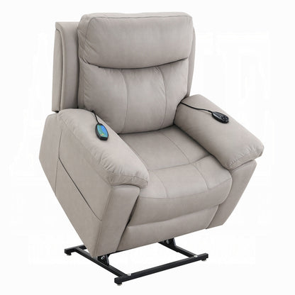 Fauteuil releveur et inclinable Cheru Power Motion avec massage chauffant, gris