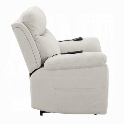 Fauteuil releveur et inclinable Cheru Power Motion avec massage chauffant, ivoire
