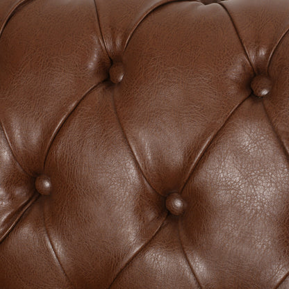 Canapé Chesterfield 3 places avec capitonnage à boutons et clous décoratifs