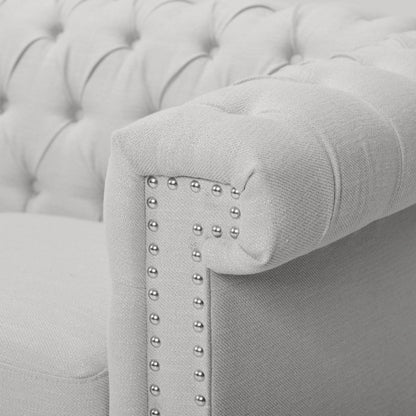 Canapé Chesterfield 3 places avec capitonnage à boutons et clous décoratifs
