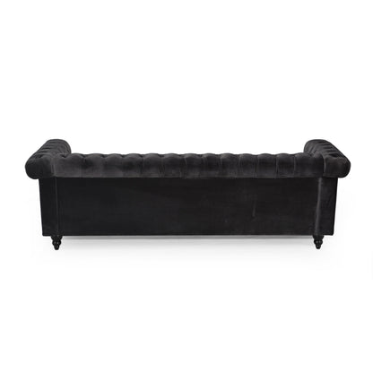 Canapé Chesterfield 3 places avec capitonnage à boutons et clous décoratifs