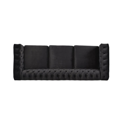 Canapé Chesterfield 3 places avec capitonnage à boutons et clous décoratifs