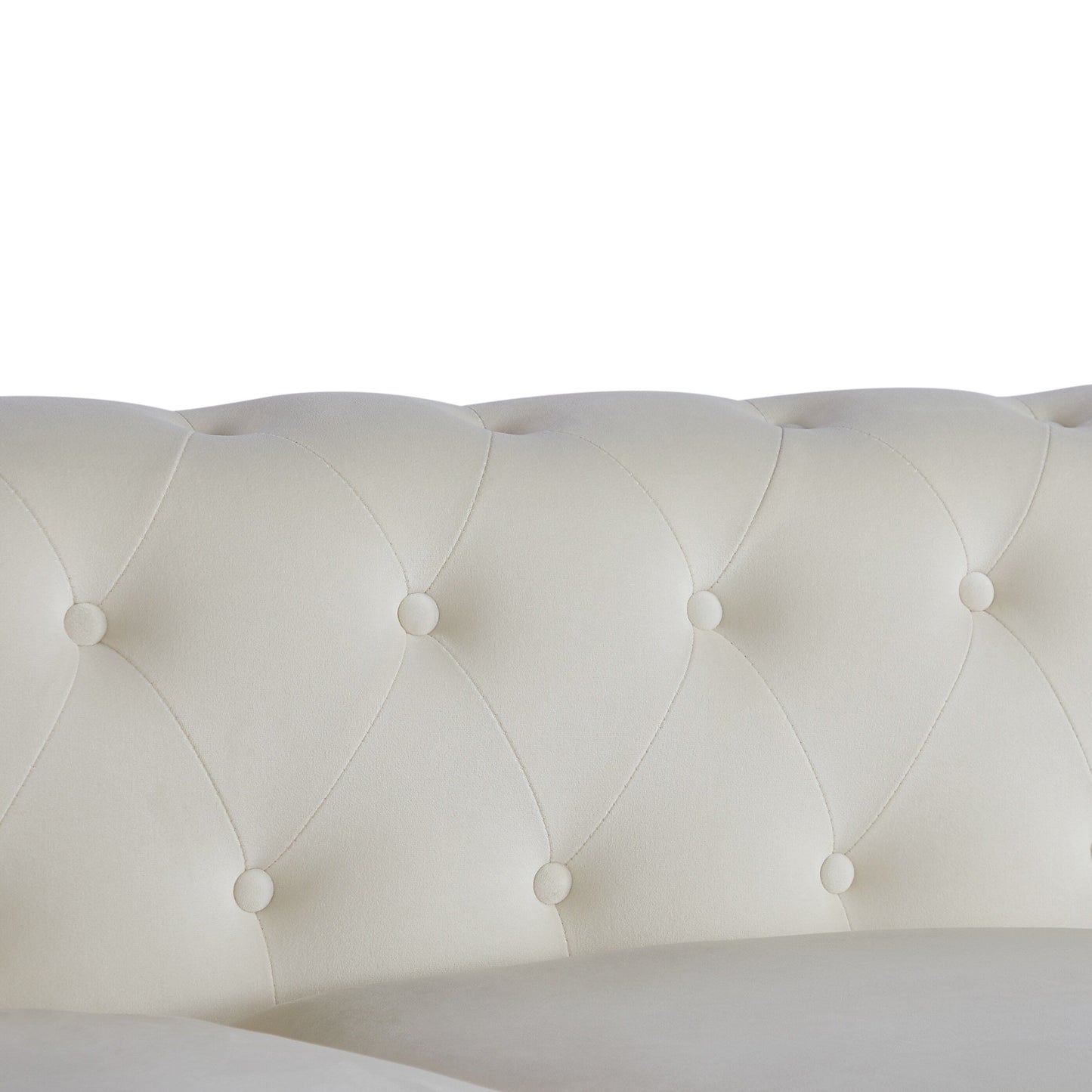 Canapé Chesterfield 3 places capitonné à boutons de 74,5 pouces avec têtes de clous et coussins pour le salon