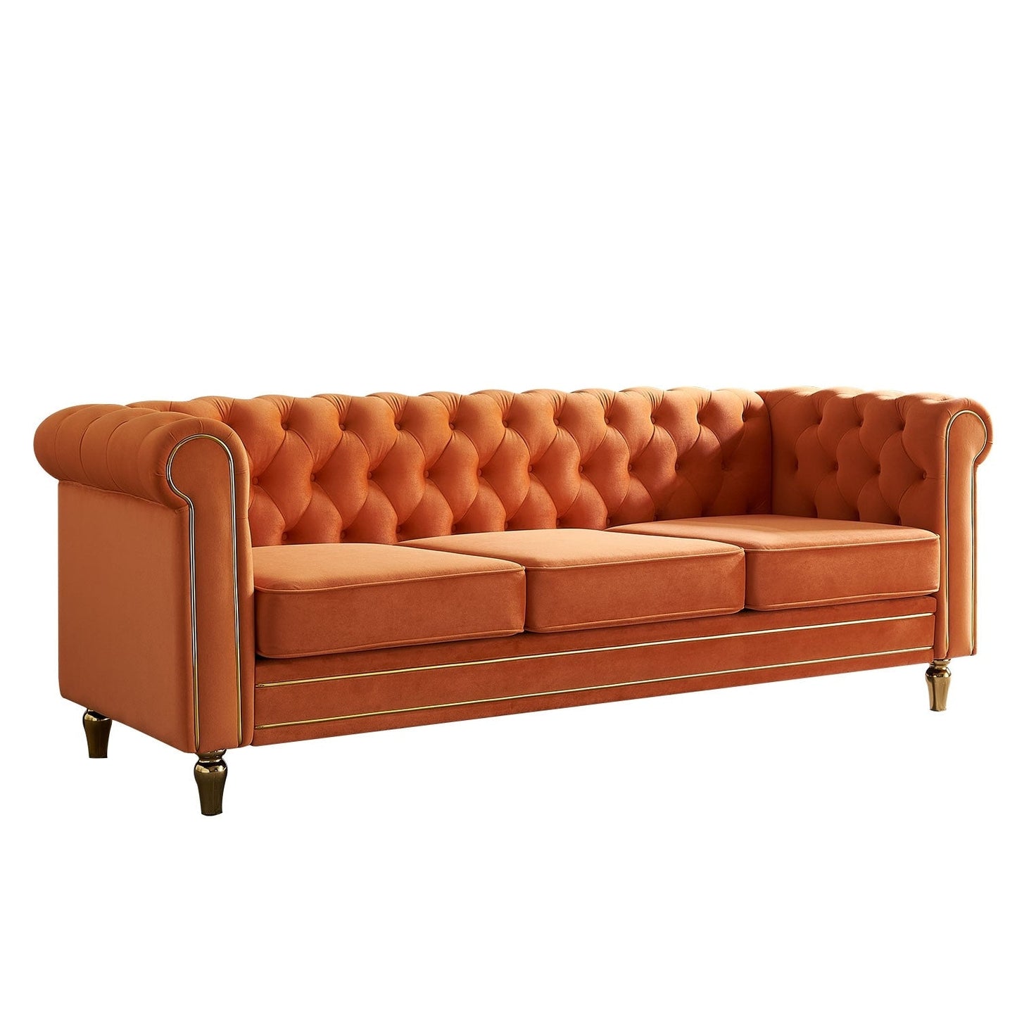 Canapé Chesterfield en velours 84,65 pouces - 30,31 x 31,50 x 84,65