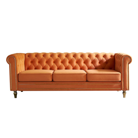 Canapé Chesterfield en velours 84,65 pouces - 30,31 x 31,50 x 84,65