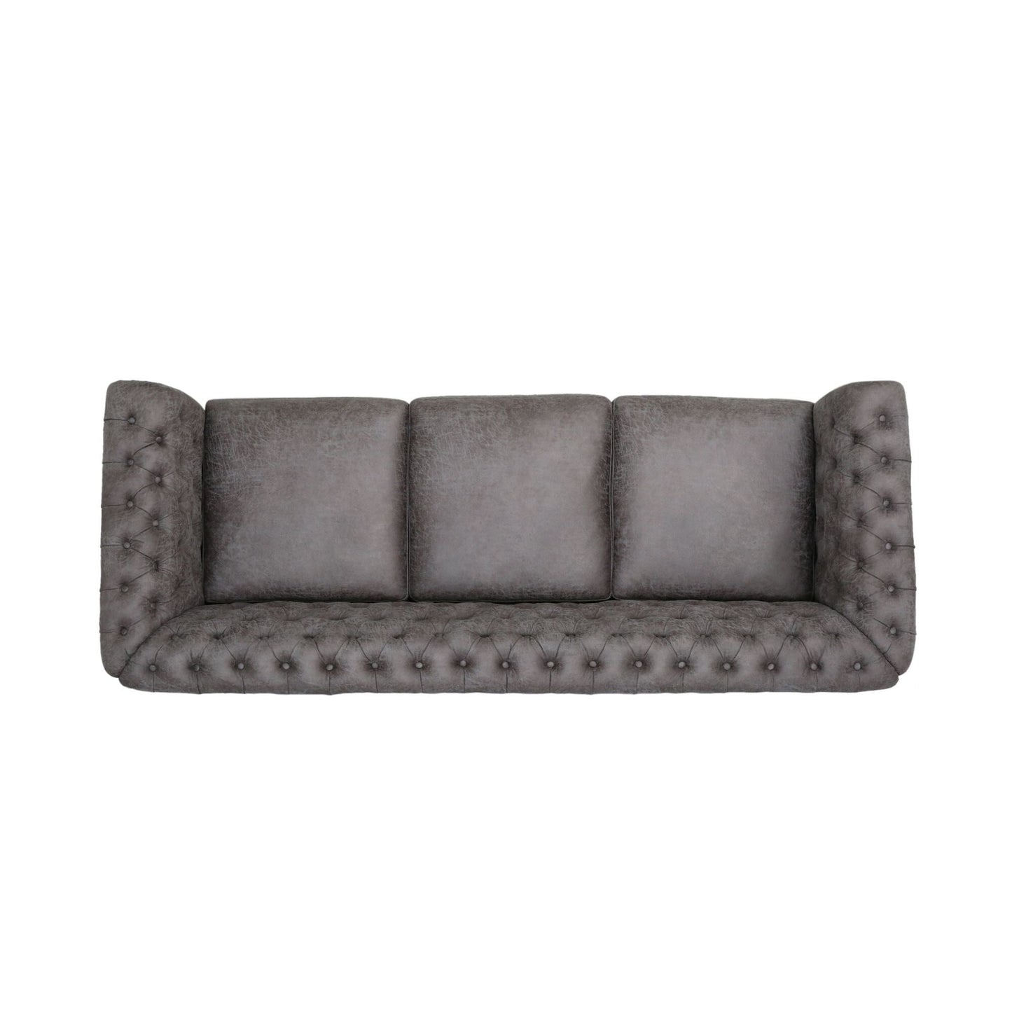 Canapé Chesterfield 3 places capitonné à boutons 84,75 avec clous et pieds en bois pour le salon