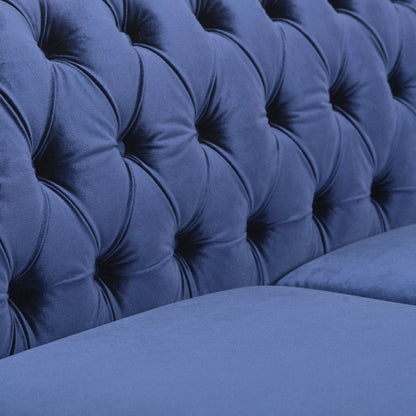 Canapé Chesterfield 3 places capitonné à boutons avec têtes de clous