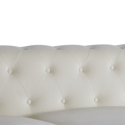 Canapé Chesterfield 3 places capitonné à boutons avec têtes de clous