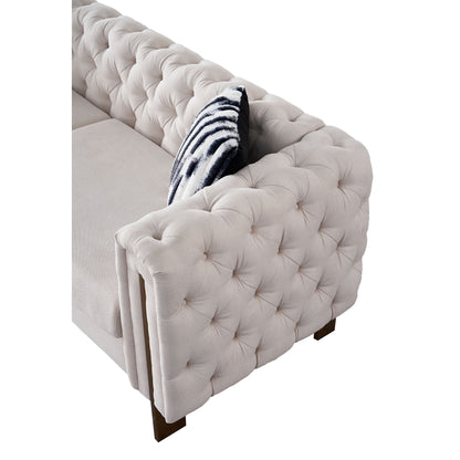Canapé de salon moderne Chesterfield en velours capitonné