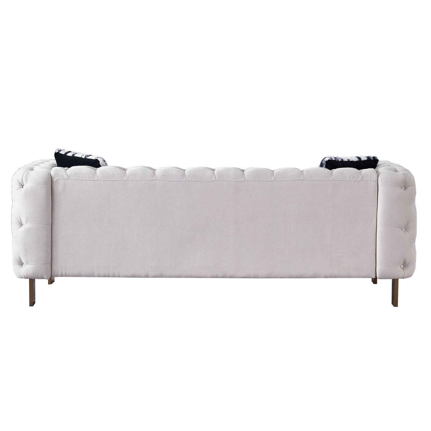Canapé de salon moderne Chesterfield en velours capitonné