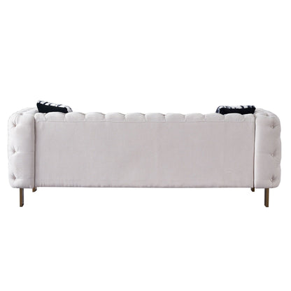 Canapé de salon moderne Chesterfield en velours capitonné