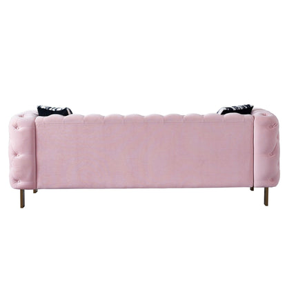 Canapé de salon moderne Chesterfield en velours capitonné