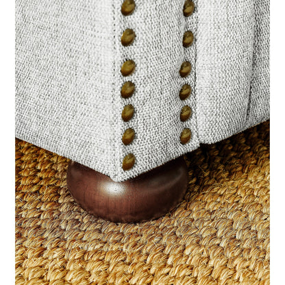 Canapé Chesterfield capitonné 3 places en PU avec accoudoirs à volutes et décoration cloutée